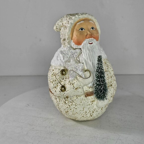 Department 56 Father Frost Roly Poly Santa Claus Belsnickle Stars Round Tree - Picture 8 of 8
